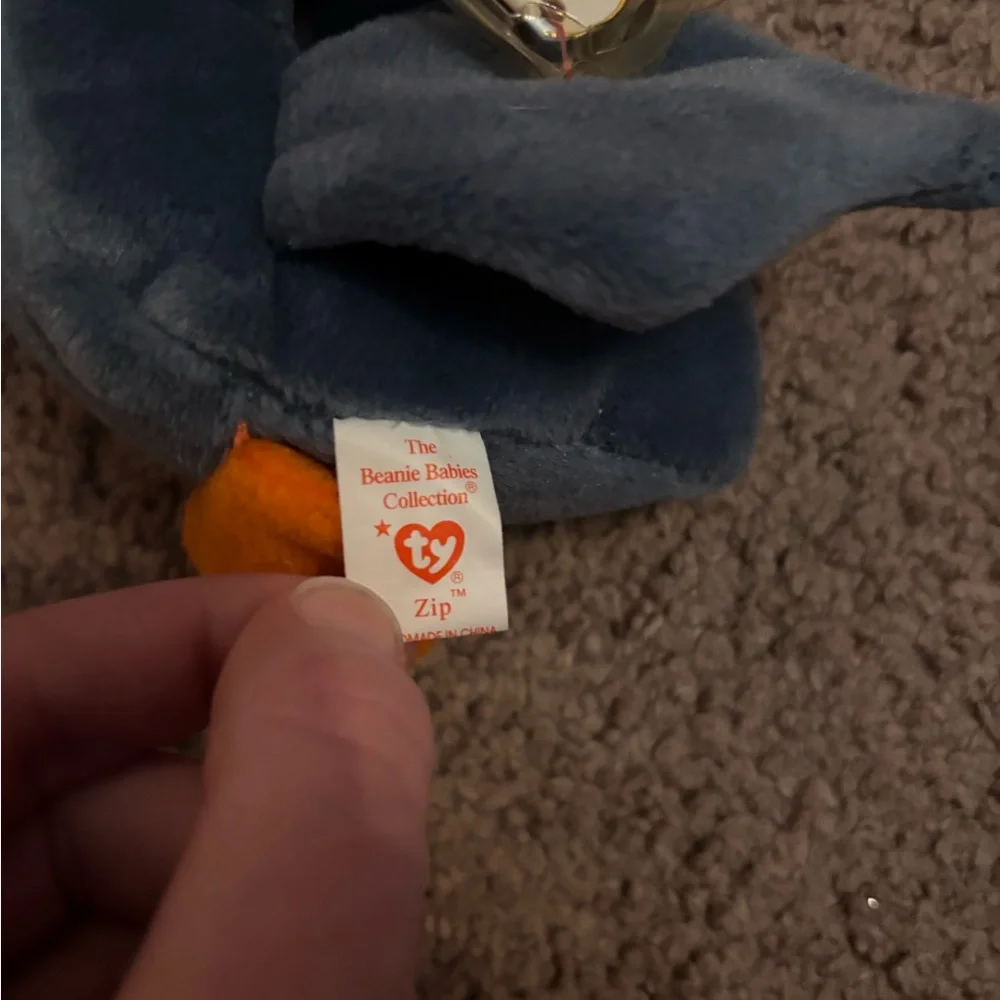 Ty Blue and Orange Plush Bird Toy with Oversized Beak
